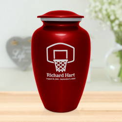 Basketball Hoop Cremation Urn - Ruby Red