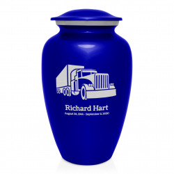 Semi Truck Cremation Urn - Midnight Blue