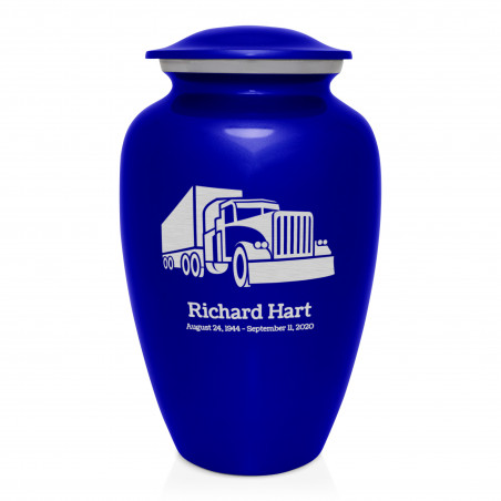Semi Truck Cremation Urn - Midnight Blue