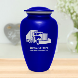 Semi Truck Cremation Urn - Midnight Blue