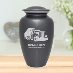 Semi Truck Cremation Urn - Gunmetal Gray
