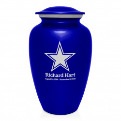 Dallas Star Cremation Urn - Midnight Blue