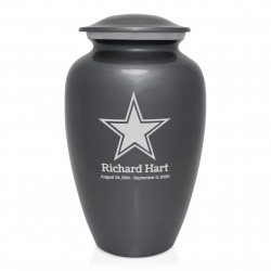 Dallas Star Cremation Urn - Gunmetal Gray