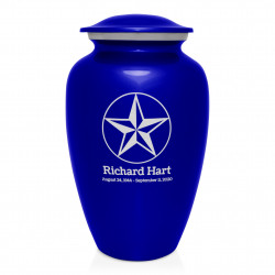 Texas Star Cremation Urn - Midnight Blue
