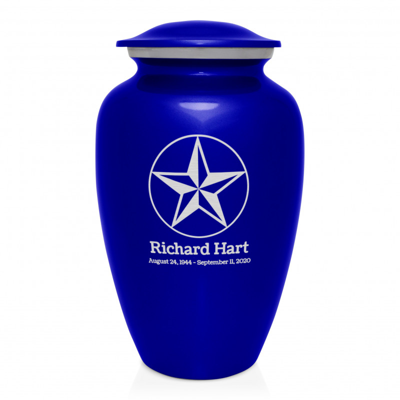 Texas Star Cremation Urn - Midnight Blue