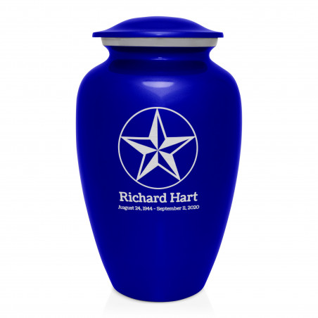 Texas Star Cremation Urn - Midnight Blue