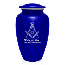 Masonic Cremation Urn - Midnight Blue