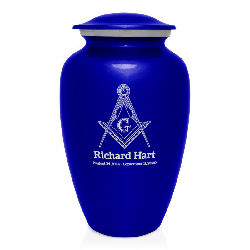 Masonic Cremation Urn - Midnight Blue
