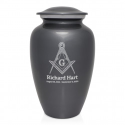 Masonic Cremation Urn - Gunmetal Gray