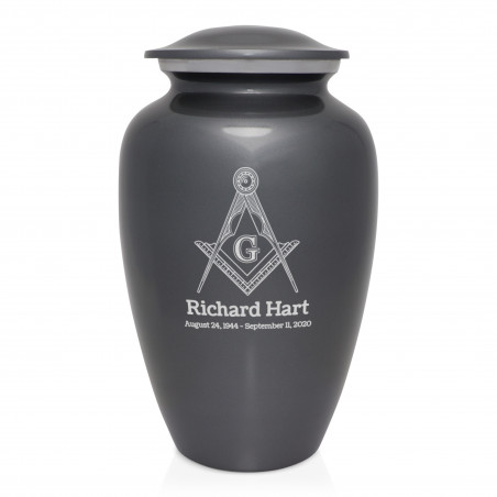 Masonic Cremation Urn - Gunmetal Gray