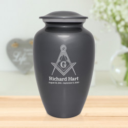 Masonic Cremation Urn - Gunmetal Gray