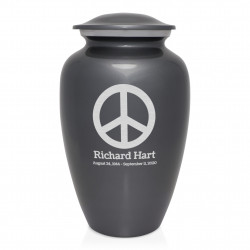 Peace Cremation Urn - Gunmetal Gray