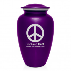 Peace Cremation Urn - Purple Luster