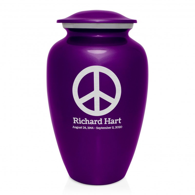 Peace Cremation Urn - Purple Luster
