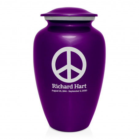 Peace Cremation Urn - Purple Luster