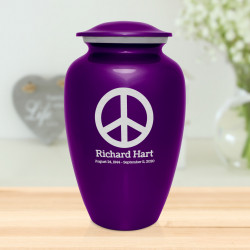 Peace Cremation Urn - Purple Luster