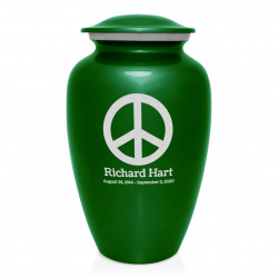 Peace Cremation Urn - Shamrock Green