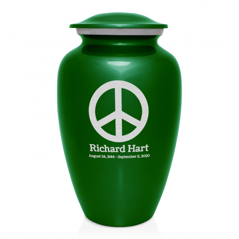 Peace Cremation Urn - Shamrock Green