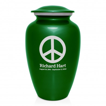 Peace Cremation Urn - Shamrock Green