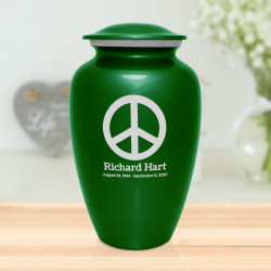 Peace Cremation Urn - Shamrock Green
