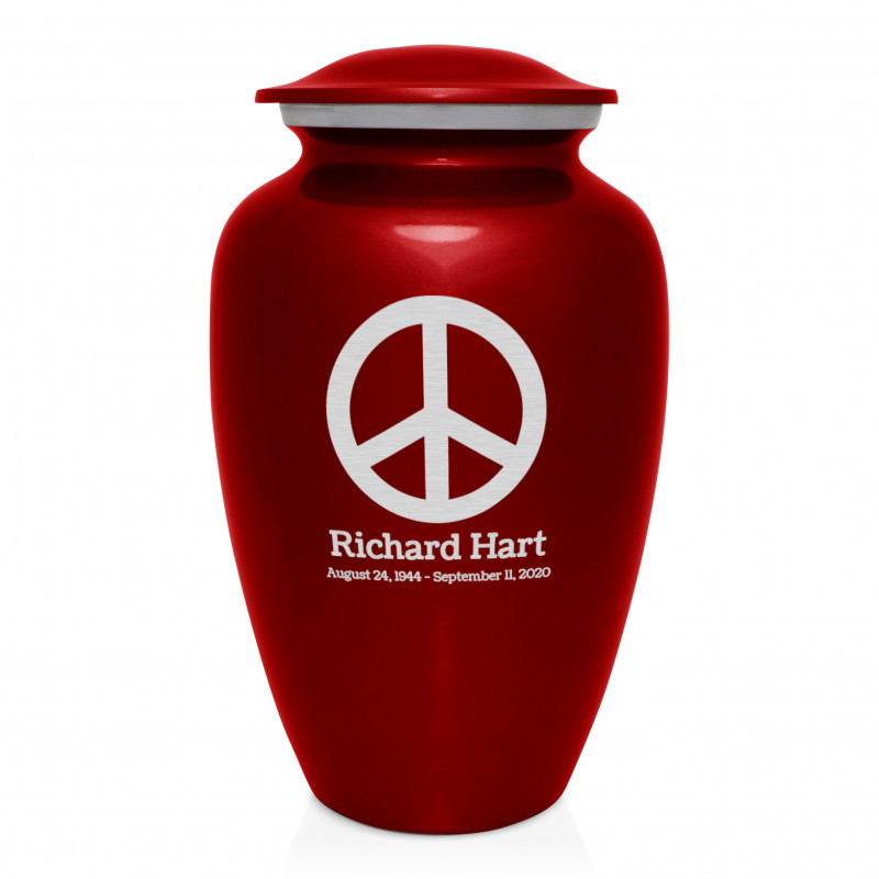 Peace Cremation Urn - Ruby Red