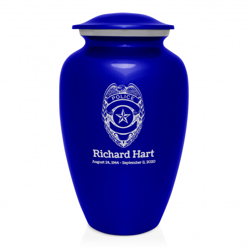 Police Cremation Urn - Midnight Blue