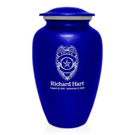 Police Cremation Urn - Midnight Blue