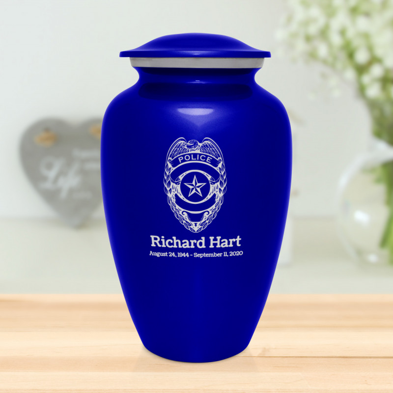 Police Cremation Urn - Midnight Blue