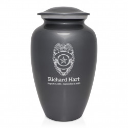 Police Cremation Urn - Gunmetal Gray