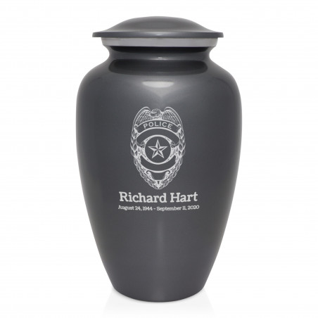 Police Cremation Urn - Gunmetal Gray