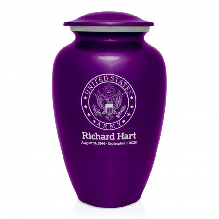 Army Cremation Urn - Purple Luster