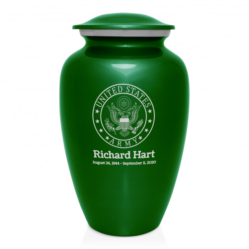 Army Cremation Urn - Shamrock Green