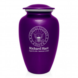 Navy Cremation Urn - Purple Luster