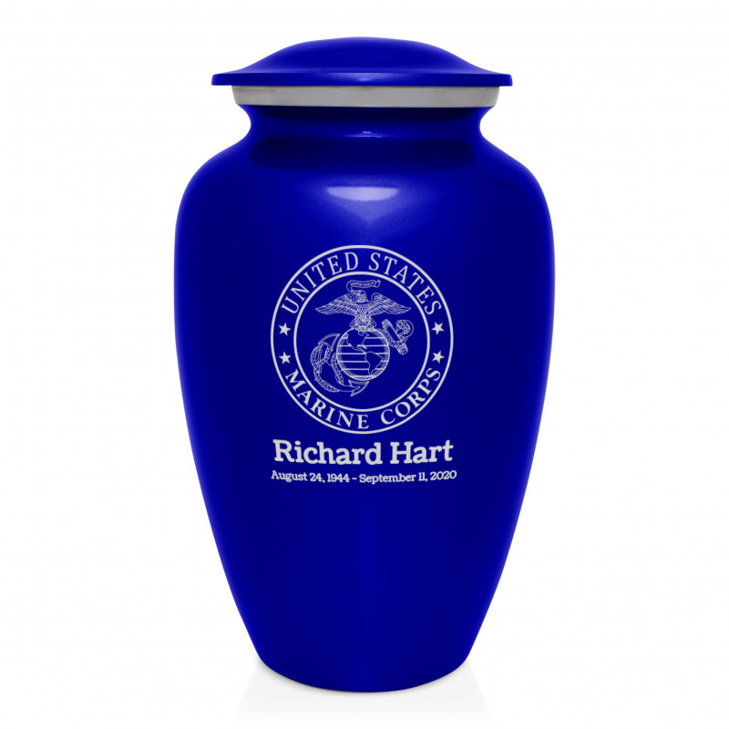 Marine Corps Cremation Urn - Midnight Blue