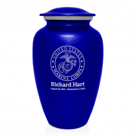 Marine Corps Cremation Urn - Midnight Blue