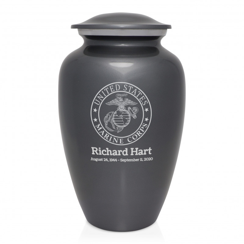 Marine Corps Cremation Urn - Gunmetal Gray