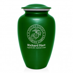 Marine Corps Cremation Urn - Shamrock Green