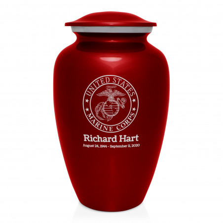 Marine Corps Cremation Urn - Ruby Red