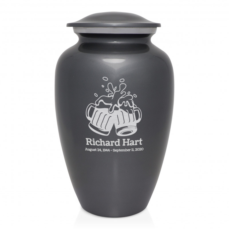 Beer Cremation Urn - Gunmetal Gray