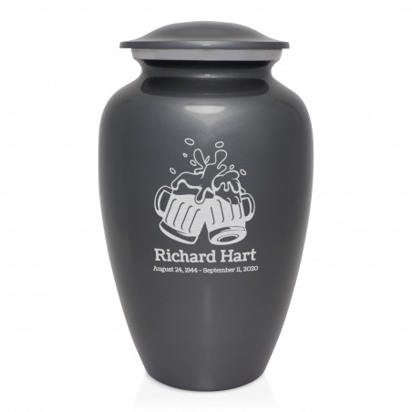 Beer Cremation Urn - Gunmetal Gray