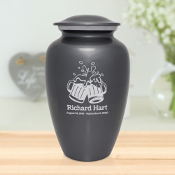 Beer Cremation Urn - Gunmetal Gray