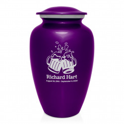 Beer Cremation Urn - Purple Luster