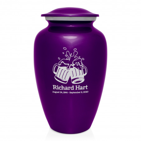 Beer Cremation Urn - Purple Luster