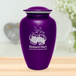 Beer Cremation Urn - Purple Luster