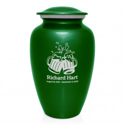 Beer Cremation Urn - Shamrock Green