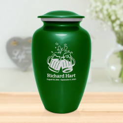 Beer Cremation Urn - Shamrock Green