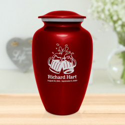 Beer Cremation Urn - Ruby Red