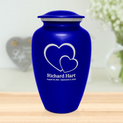 Loving Hearts Cremation Urn - Midnight Blue
