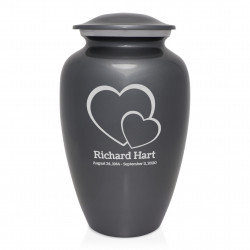 Loving Hearts Cremation Urn - Gunmetal Gray