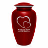 Loving Hearts Cremation Urn - Ruby Red